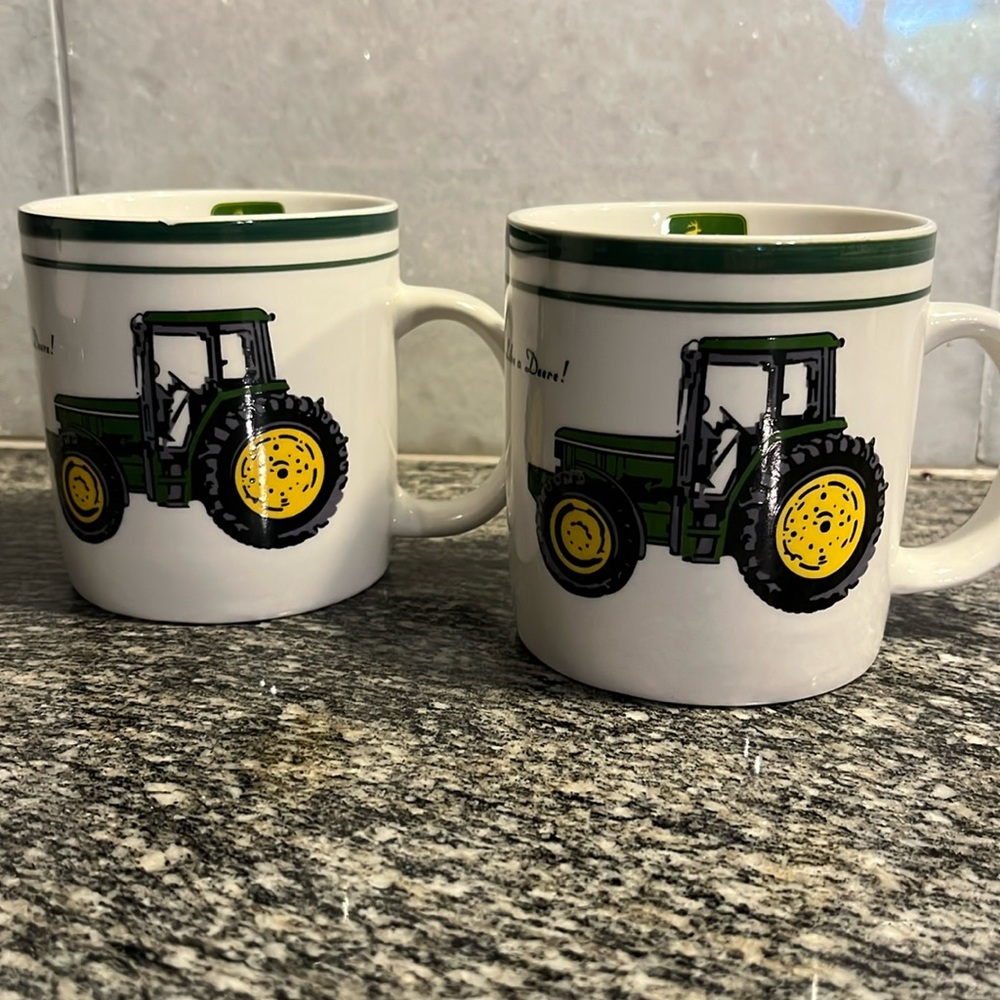 Vintage John Deere Mugs 🚜 Set of Two